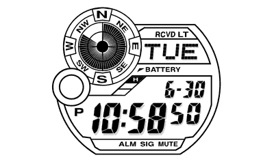3260 · Mud-resistant square, compass bezel and Moon (2011)
